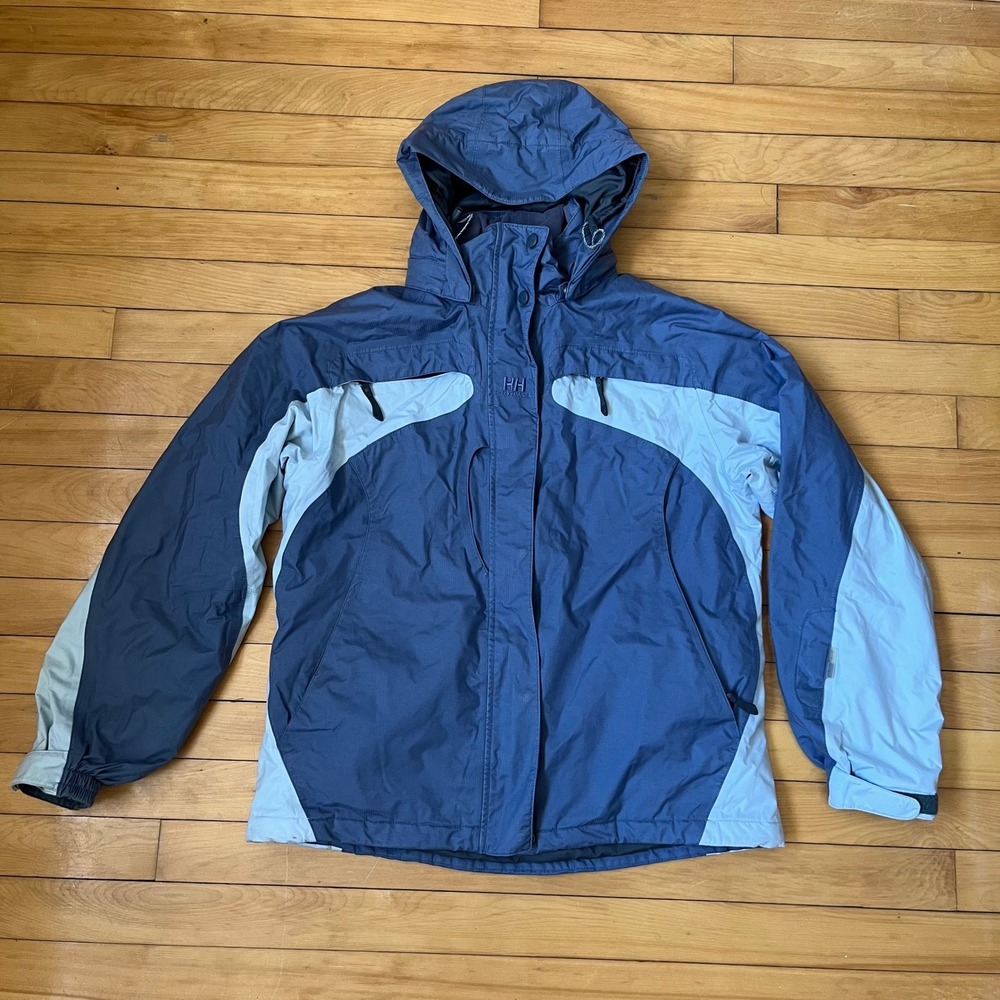 Helly Hansen Helly Tech Blue Colorblock Hooded Ski Jacket Mens Large